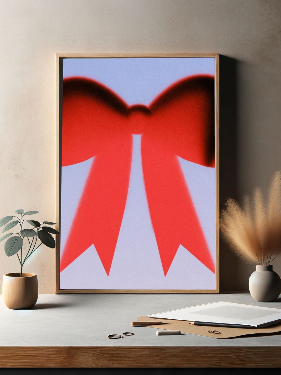Red Bow Abstract Poster. — room view 2