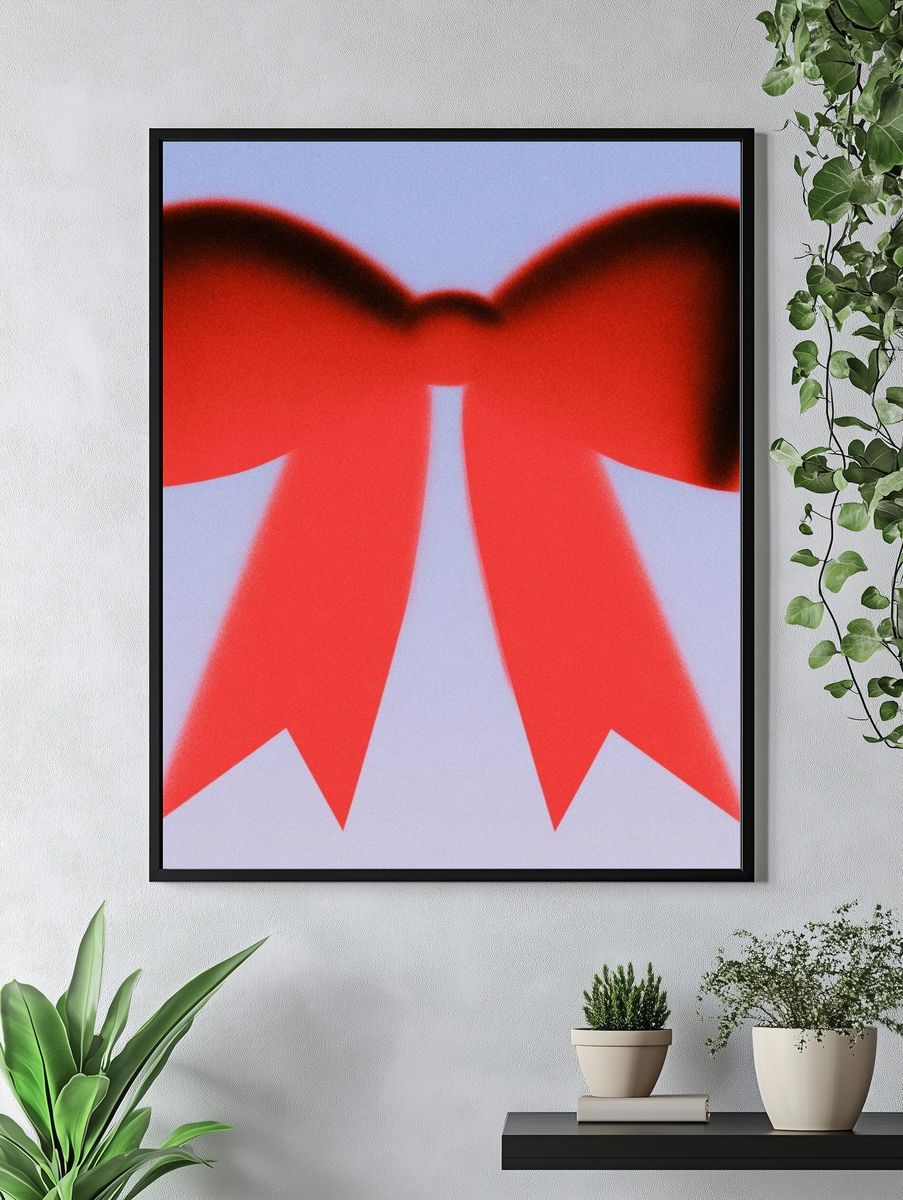Red Bow Abstract Poster. — room view 4