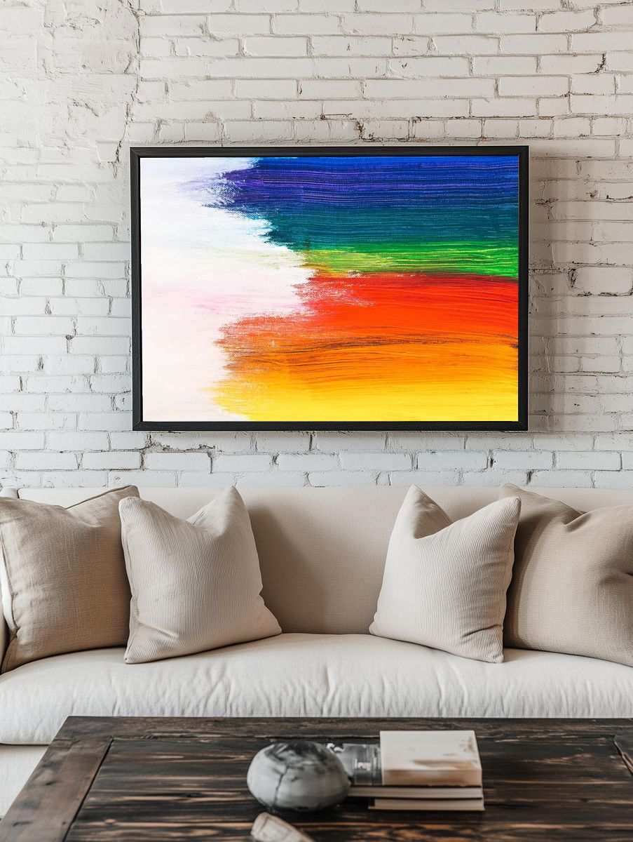 Colorful brush stroke textured background. — room view 1