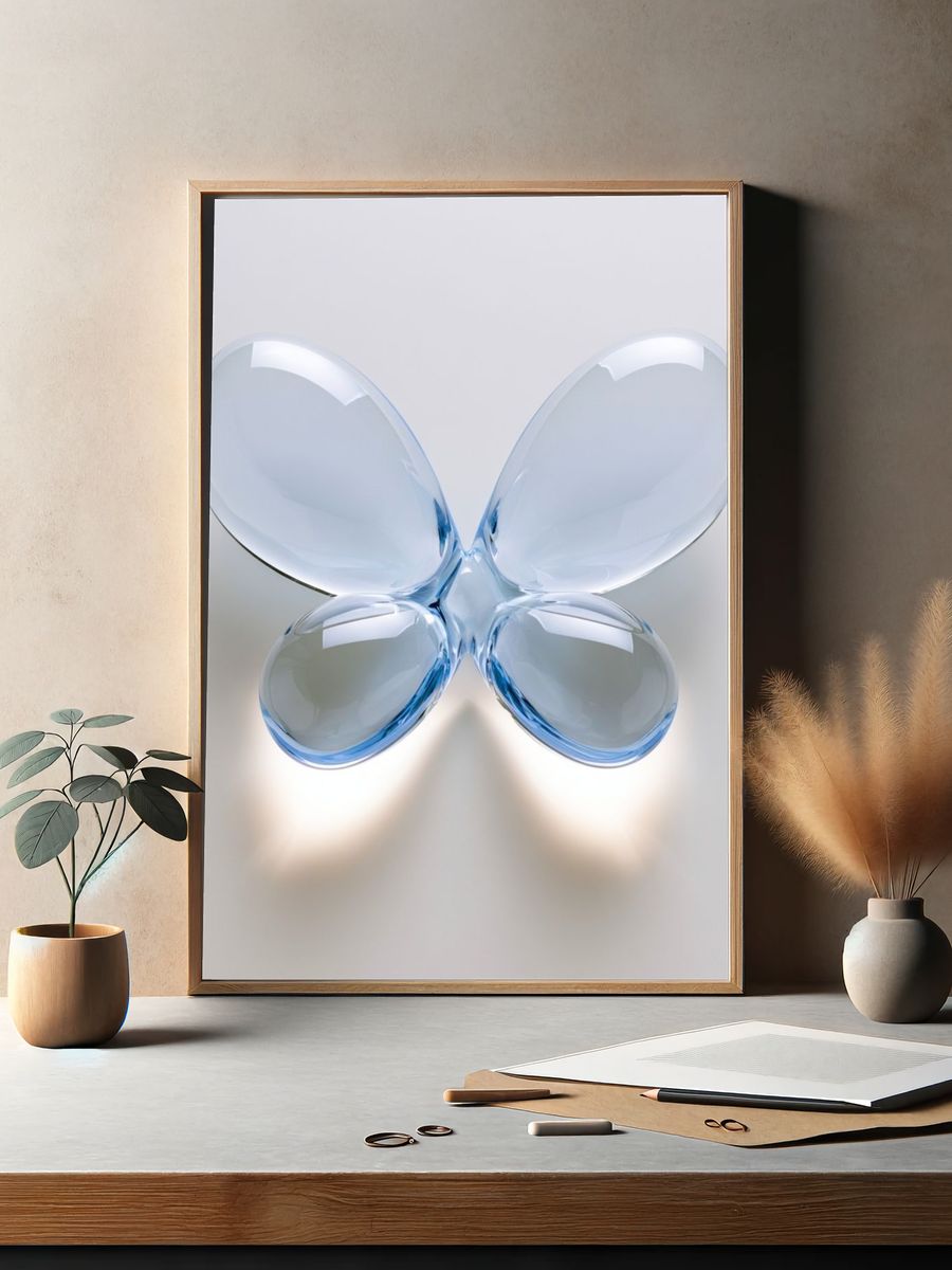 Glass Butterfly Abstract Poster. — room view 2