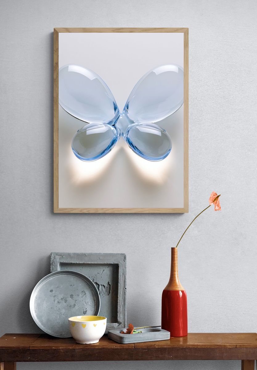 Glass Butterfly Abstract Poster. — room view 3