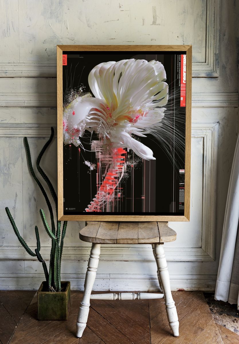 Abstract Floral Digital Art Poster. room preview