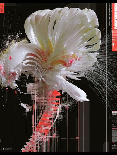 Abstract Floral Digital Art Poster. poster