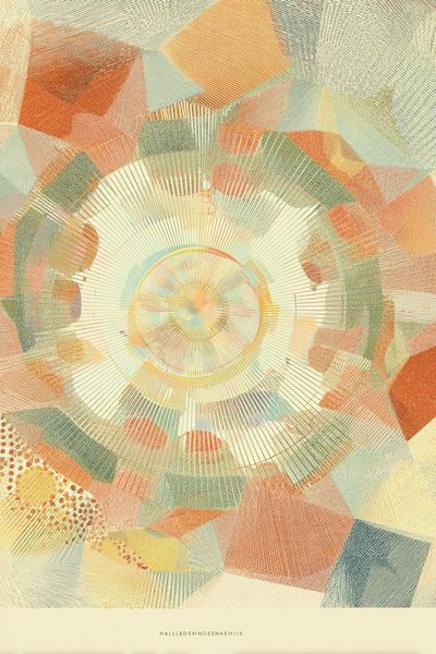 Pastel Geometric Sunburst Poster. poster print