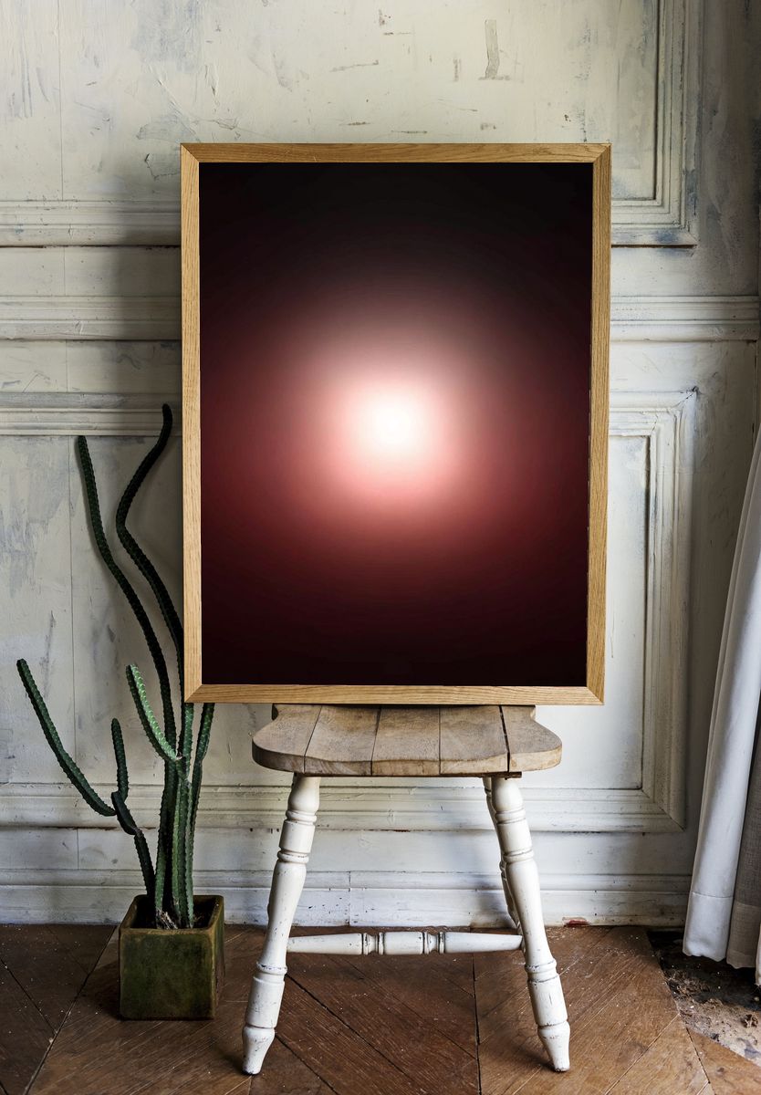 Crimson Glow Abstract Poster. — room view 1
