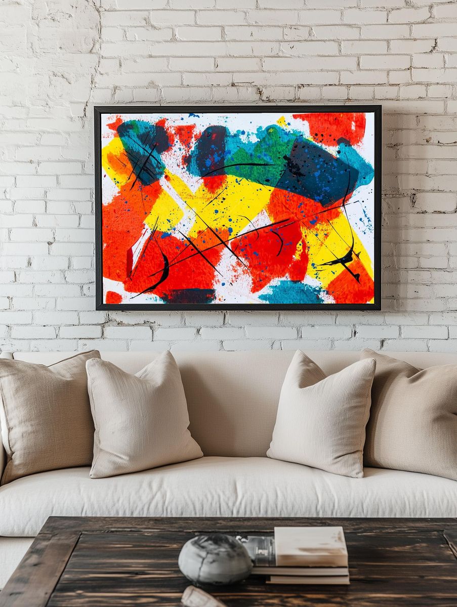 Free bold abstract painting background. — room view 1