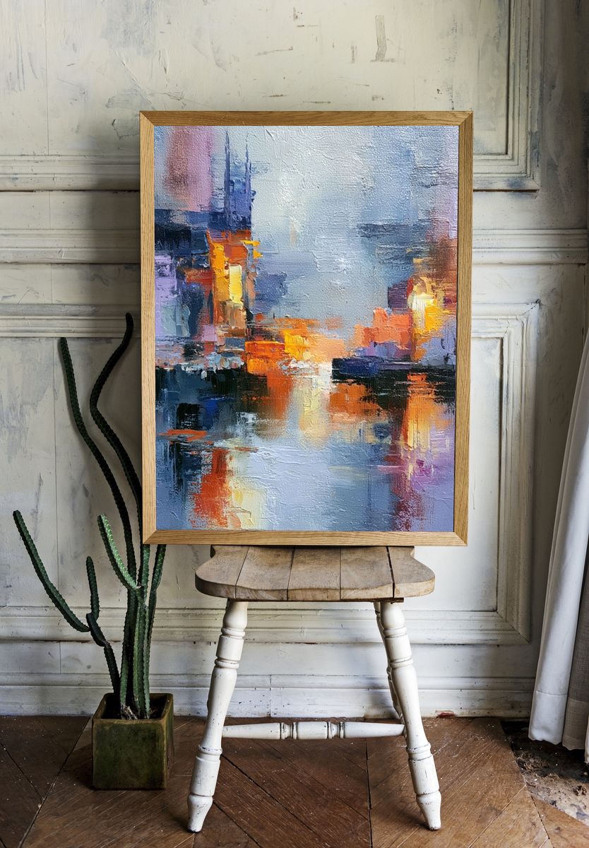 Abstract City Lights Poster. room preview