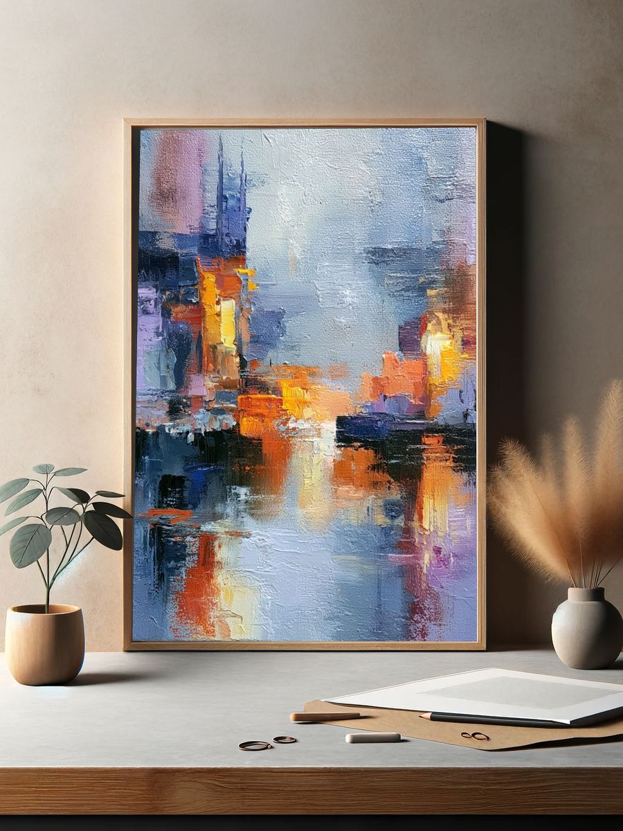Abstract City Lights Poster. — room view 2