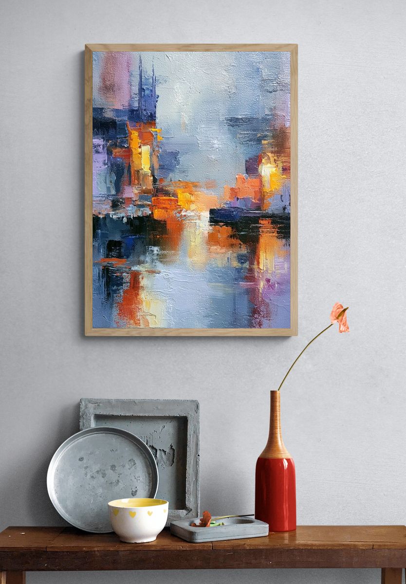 Abstract City Lights Poster. — room view 3