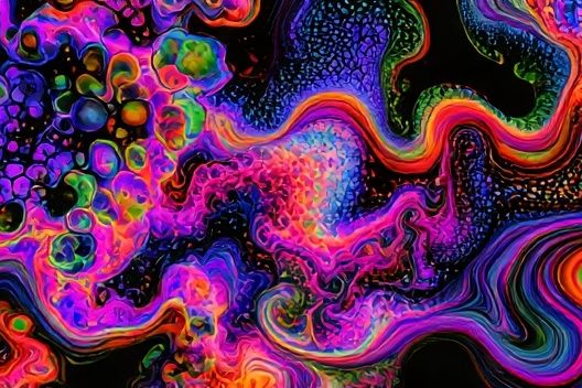 Neon Liquid Swirl Abstract Poster. poster detail