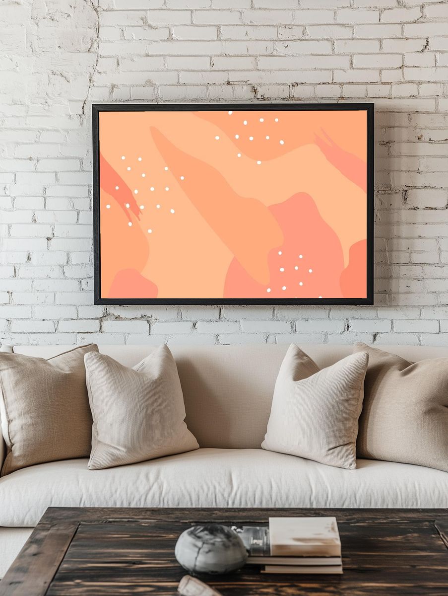 Beige Memphis style pattern background. — room view 1