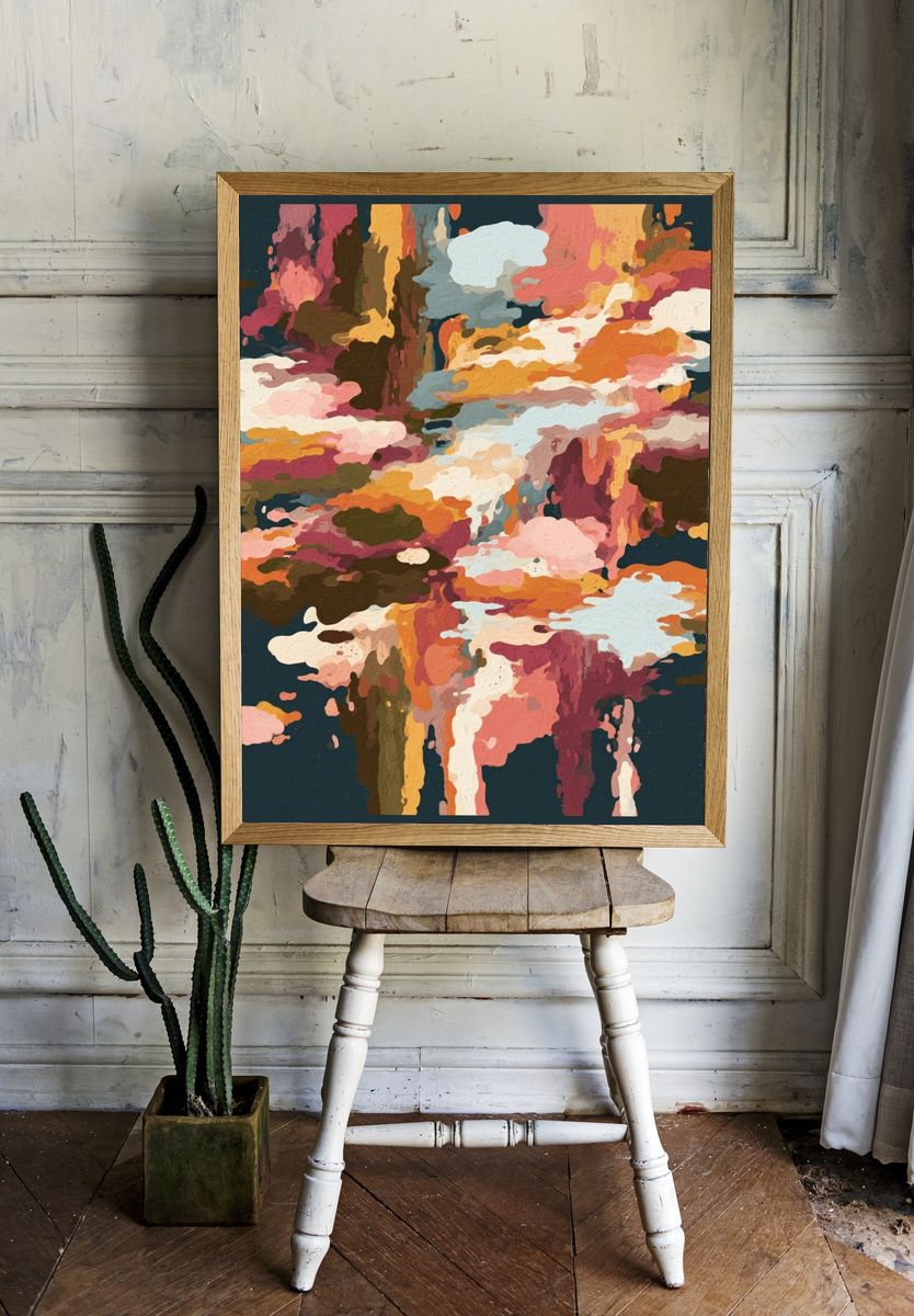 Abstract Cloud Burst Poster. room preview