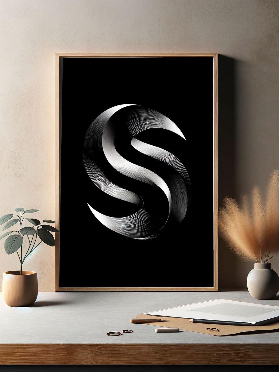 Abstract Monochrome S Poster. — room view 2