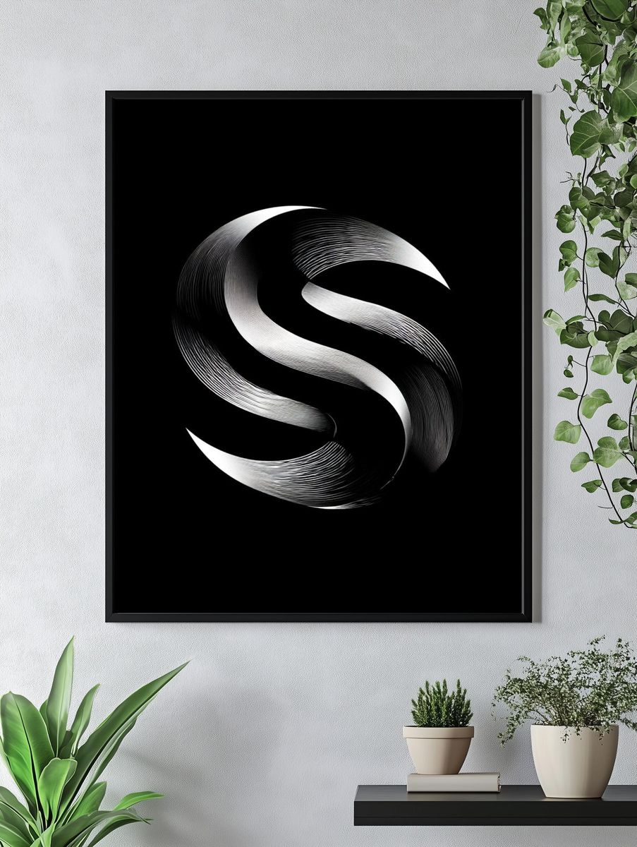 Abstract Monochrome S Poster. — room view 4