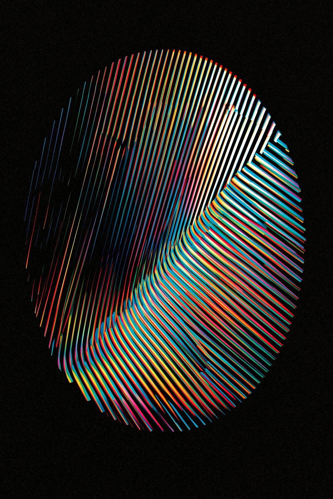 Neon Ribbon Orb Abstract Poster. poster detail