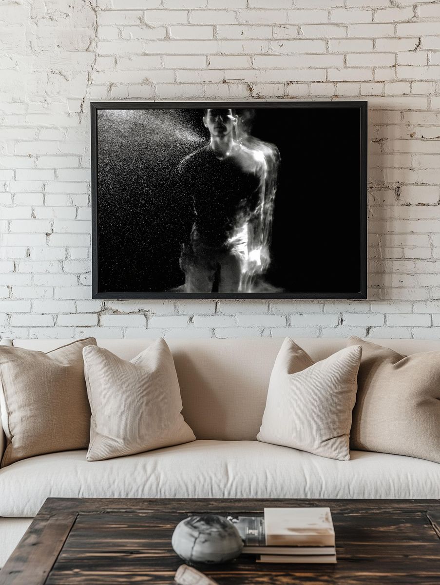 Abstract Human Silhouette Print. — room view 1