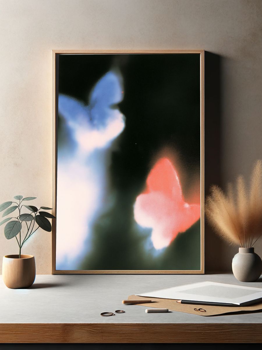 Dreamy Butterfly Abstract Print. — room view 2