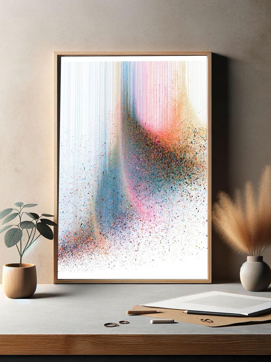 Pastel Color Burst Abstract Poster. — room view 2