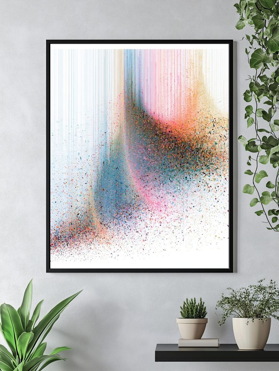 Pastel Color Burst Abstract Poster. — room view 4