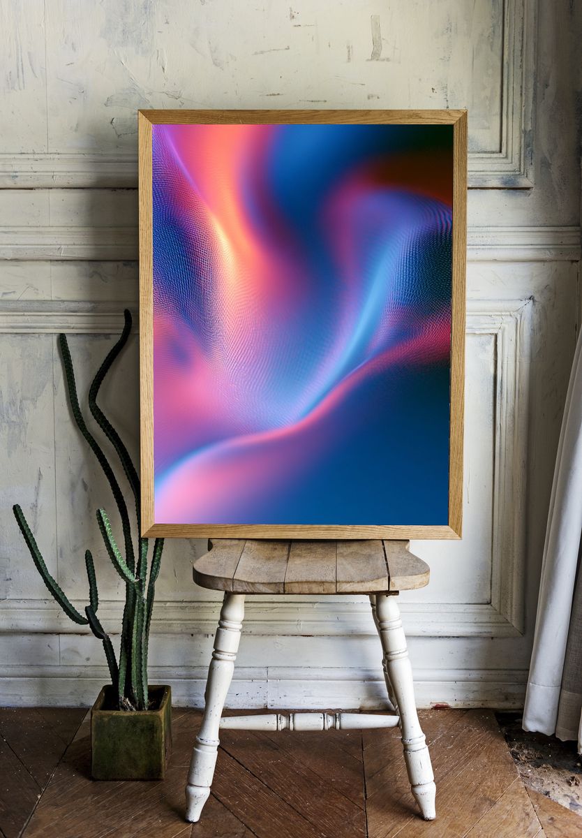 Neon Silk Abstract Poster. room preview