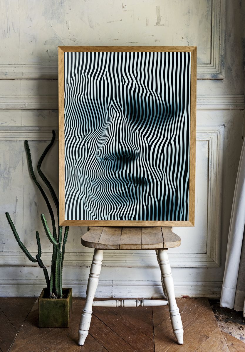 Optical Zebra Stripes Abstract Poster. — room view 1