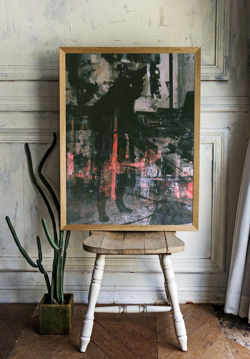 Industrial Glitch Abstract Print. — room view 1