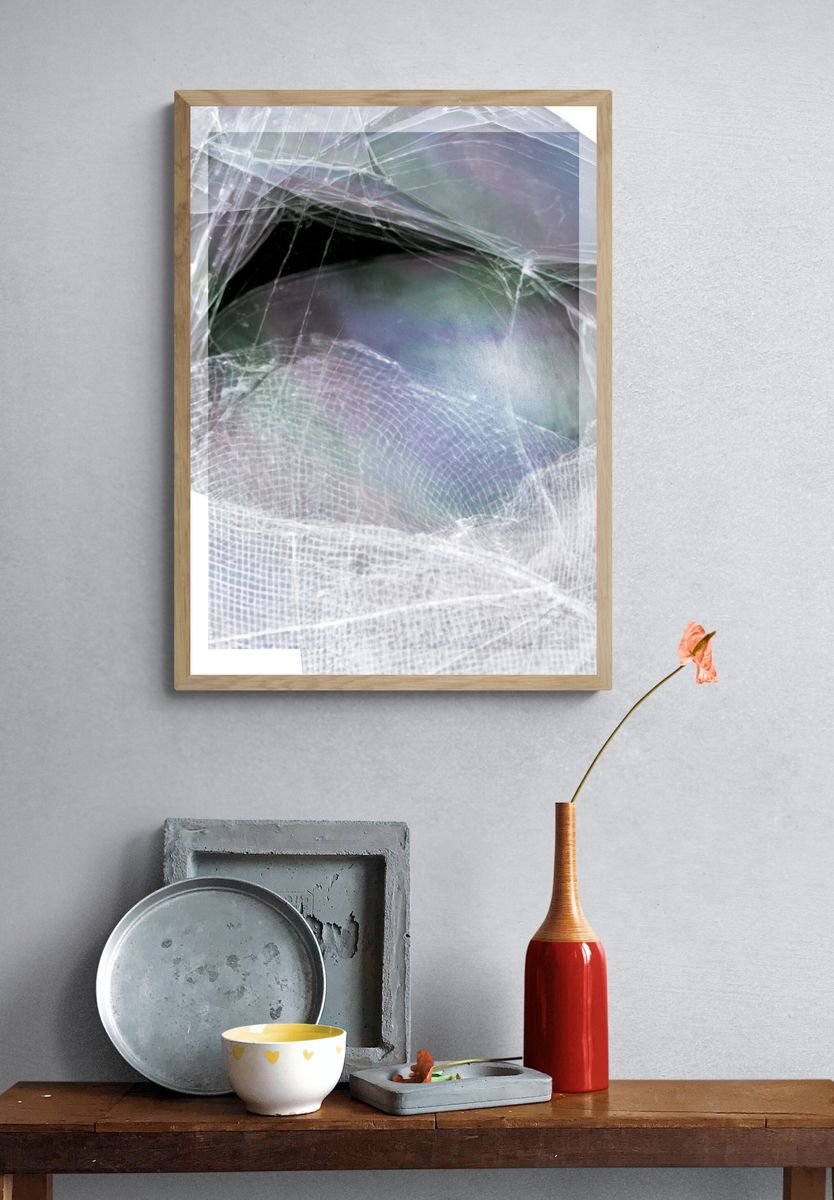 Iridescent Veil Abstract Poster. — room view 3