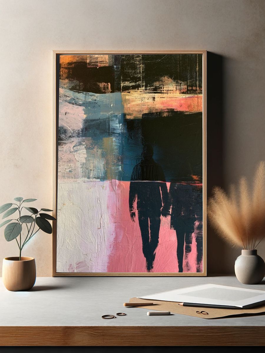Abstract Brushstroke Poster. — room view 2