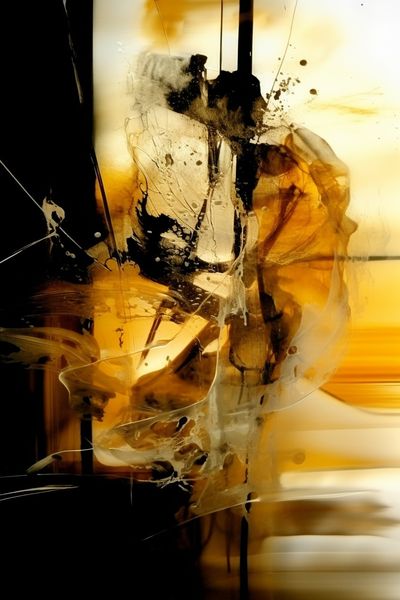 Golden Abstract Expressionist Poster. poster print