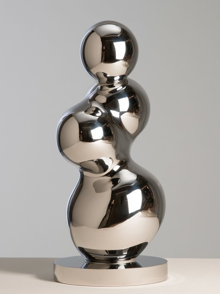 Chrome Abstract Sculpture Poster. poster — abstract art