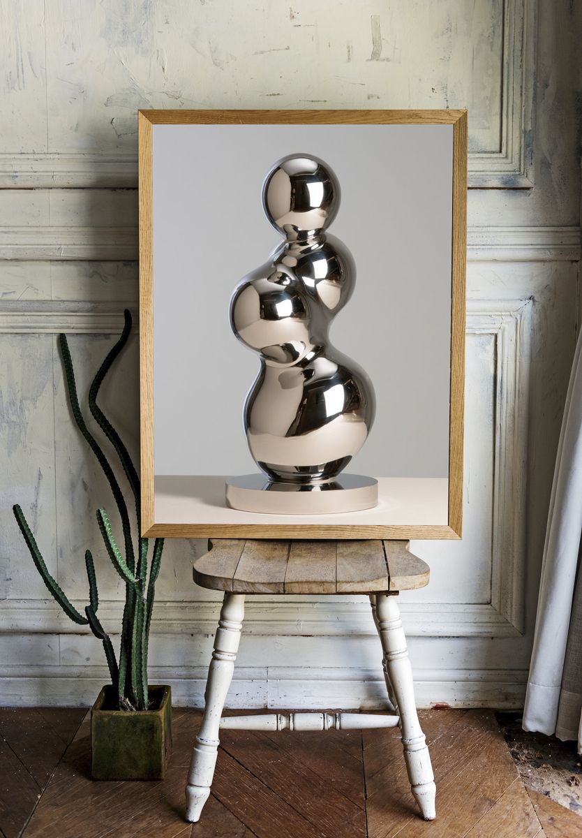 Chrome Abstract Sculpture Poster. room preview