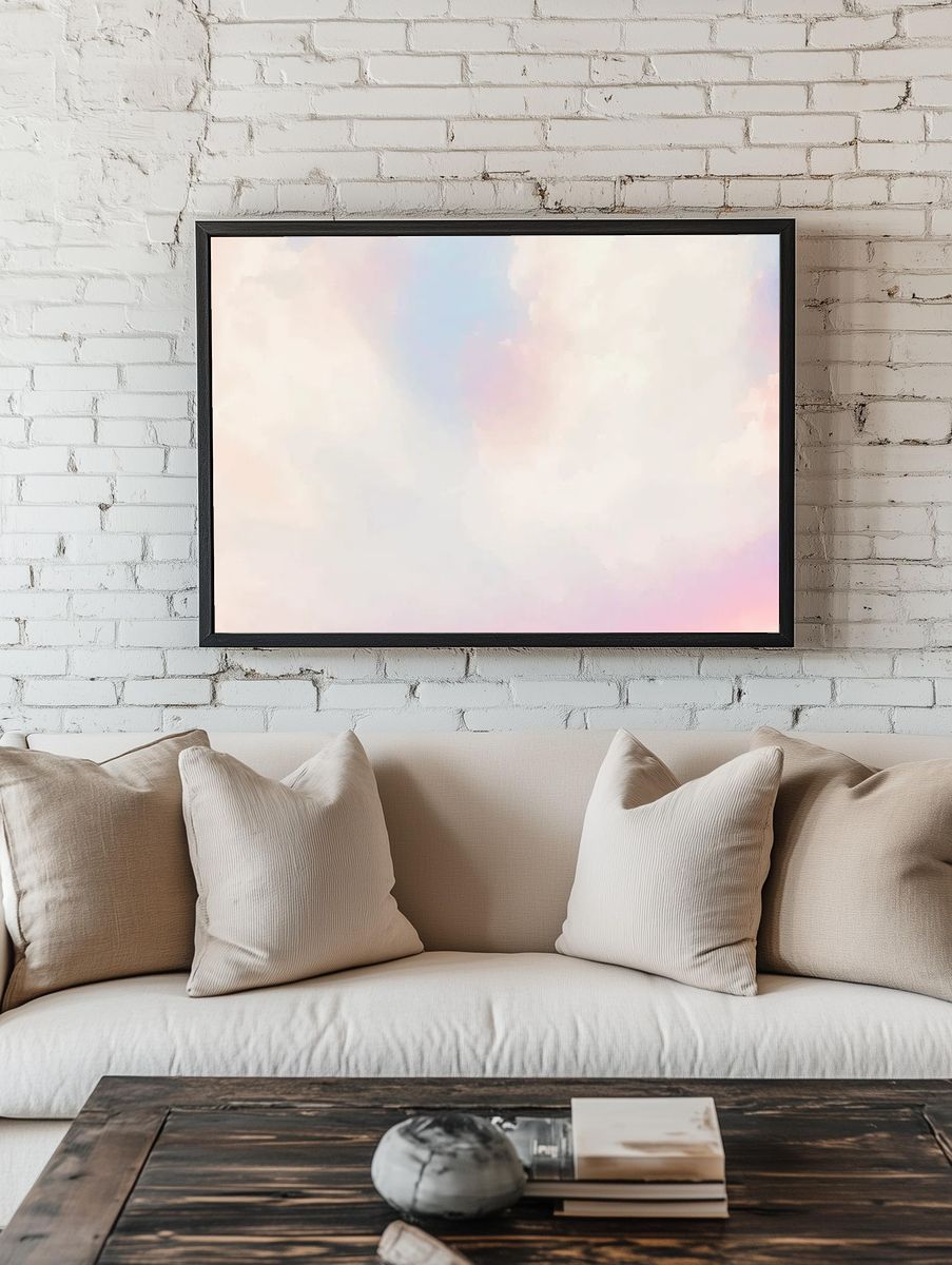 Pastel cloud computer wallpaper, cute. — room view 1