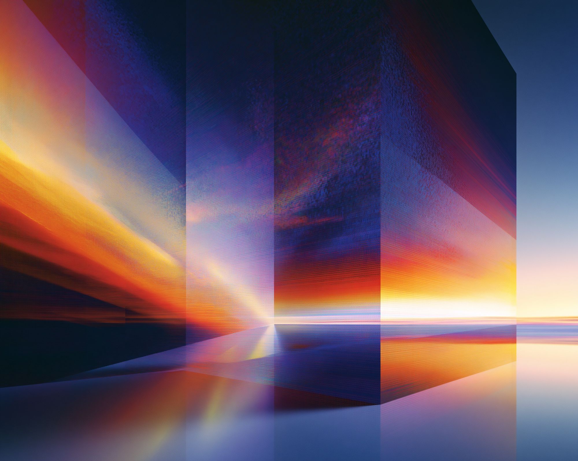Neon Horizon Abstract Poster. poster detail