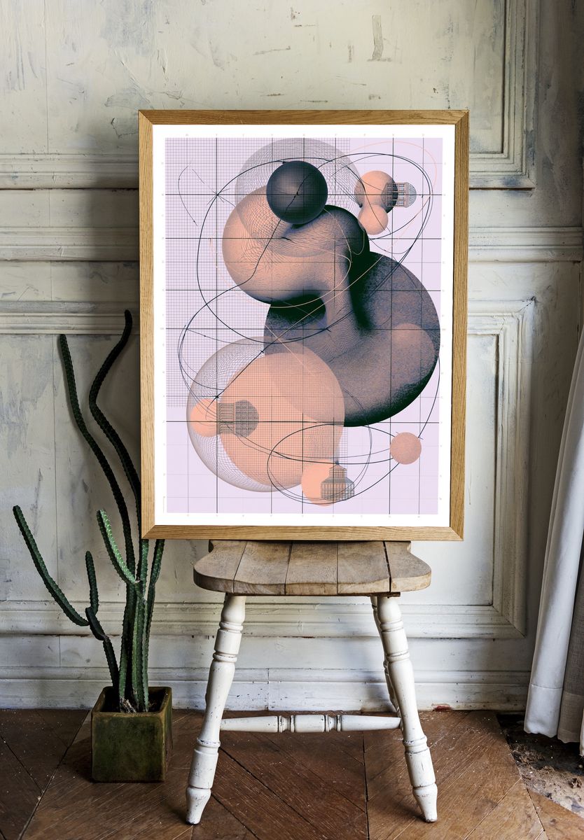 Geometric Orbital Abstract Poster. room preview