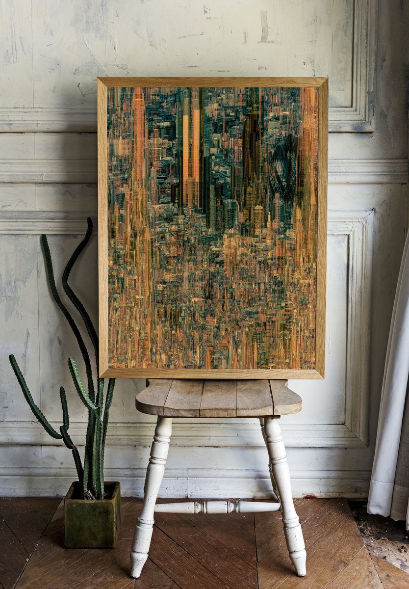Urban Glitch Abstract Poster. — room view 1