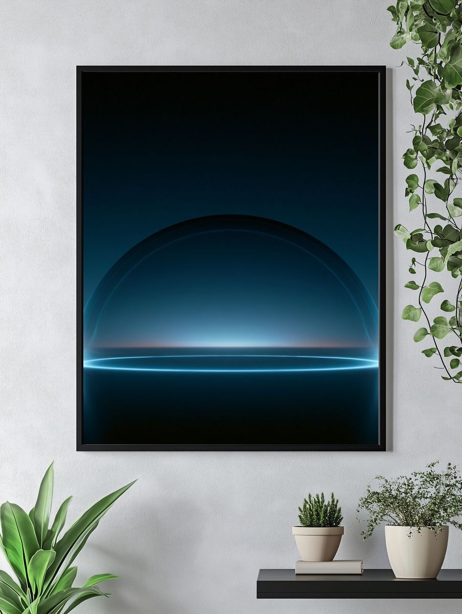 Neon Horizon Abstract Poster. — room view 4