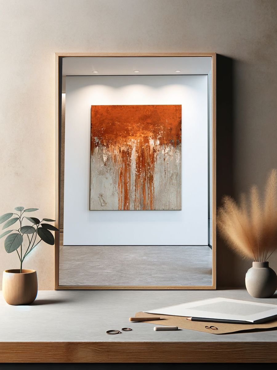 Rust Orange Abstract Poster. — room view 2