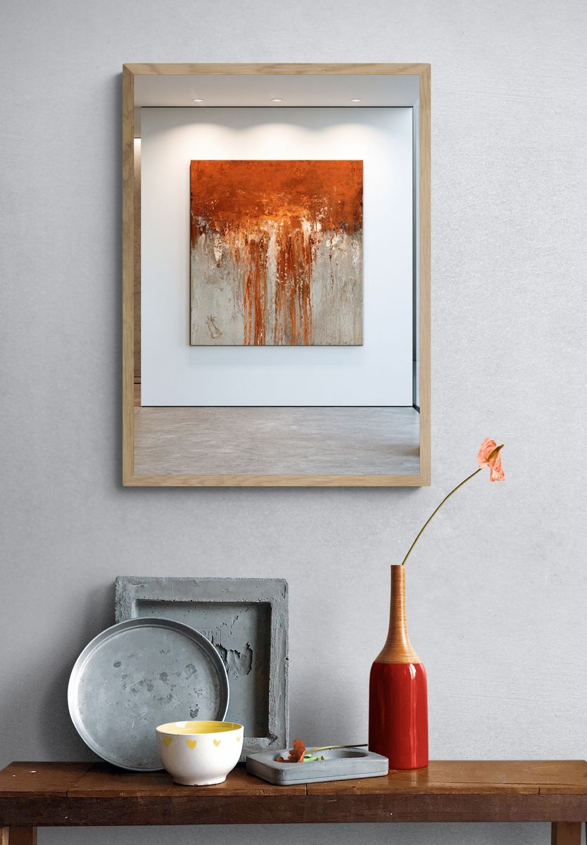 Rust Orange Abstract Poster. — room view 3
