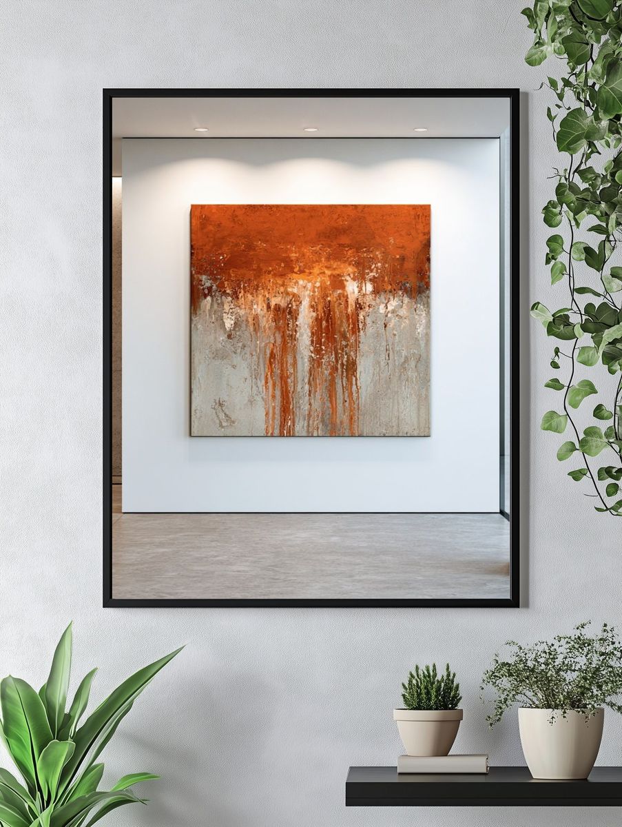 Rust Orange Abstract Poster. — room view 4