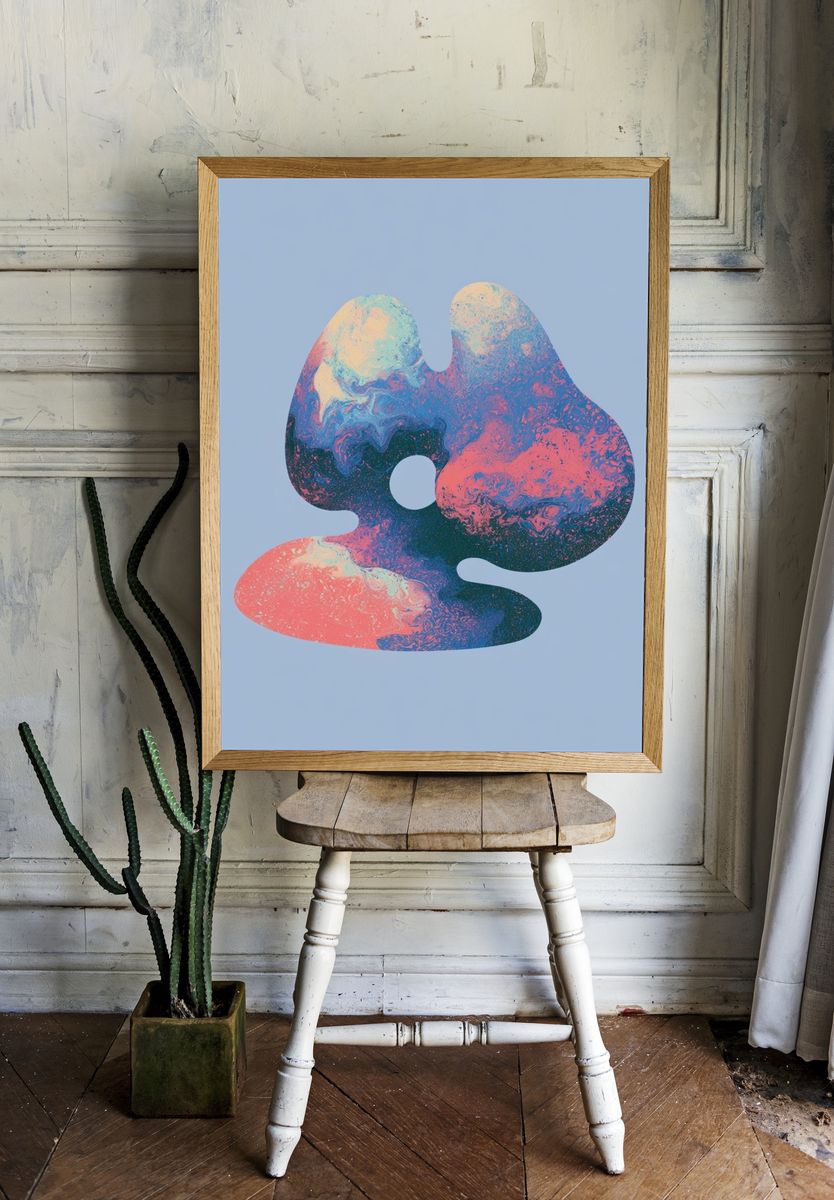 Pastel Fluid Abstract Poster. — room view 1