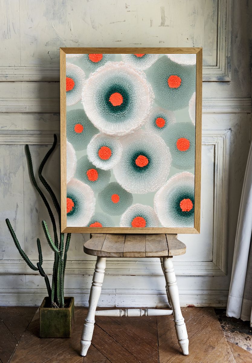 Abstract Floral Burst Print. — room view 1