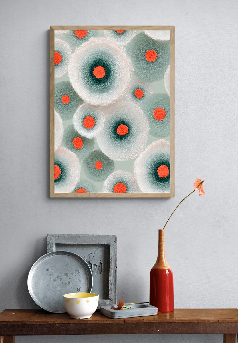 Abstract Floral Burst Print. — room view 3