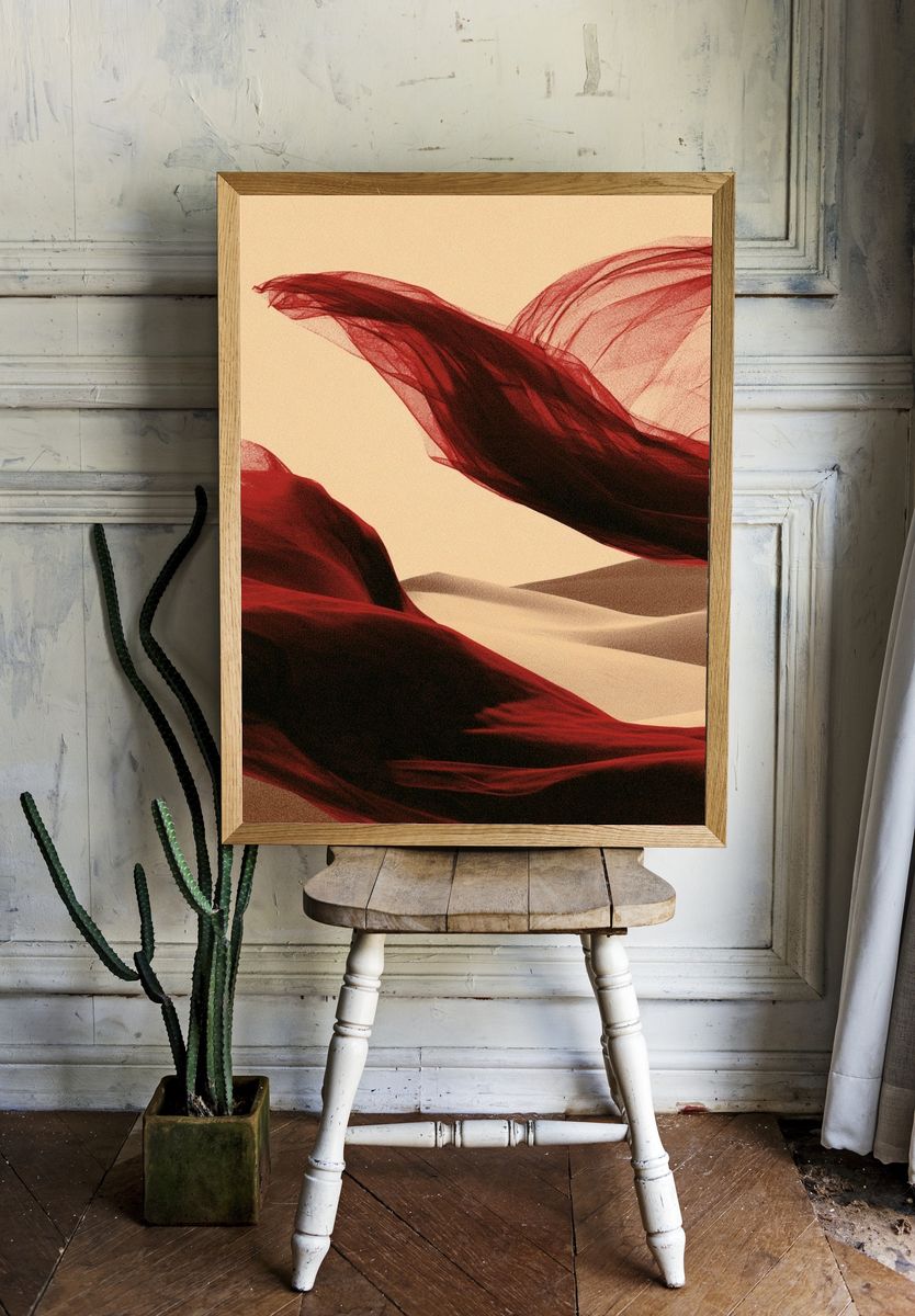 Desert Veil Abstract Print. — room view 1