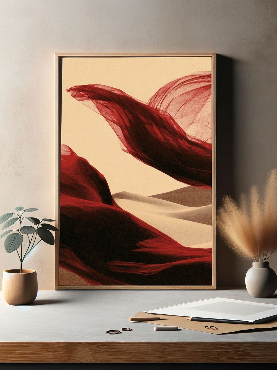 Desert Veil Abstract Print. — room view 2