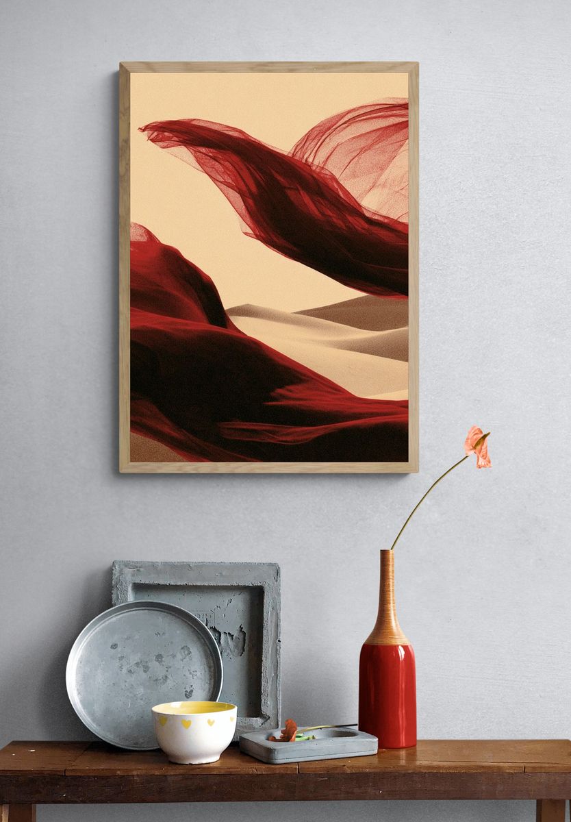 Desert Veil Abstract Print. — room view 3