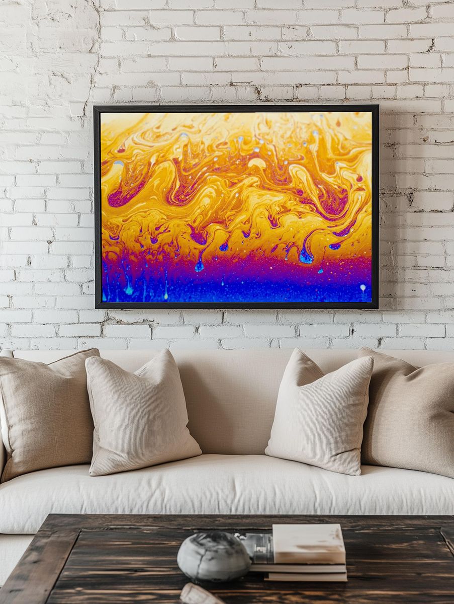 Vibrant Abstract Swirl Poster room preview