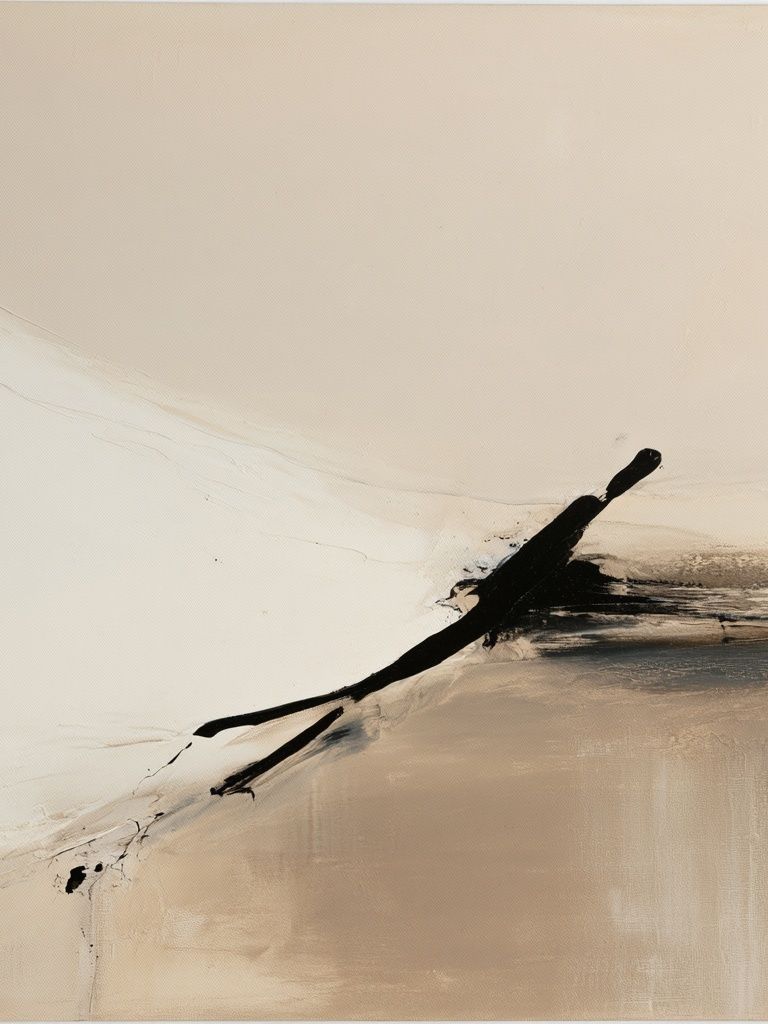 Neutral Ink Sweep Abstract Poster. poster — abstract art