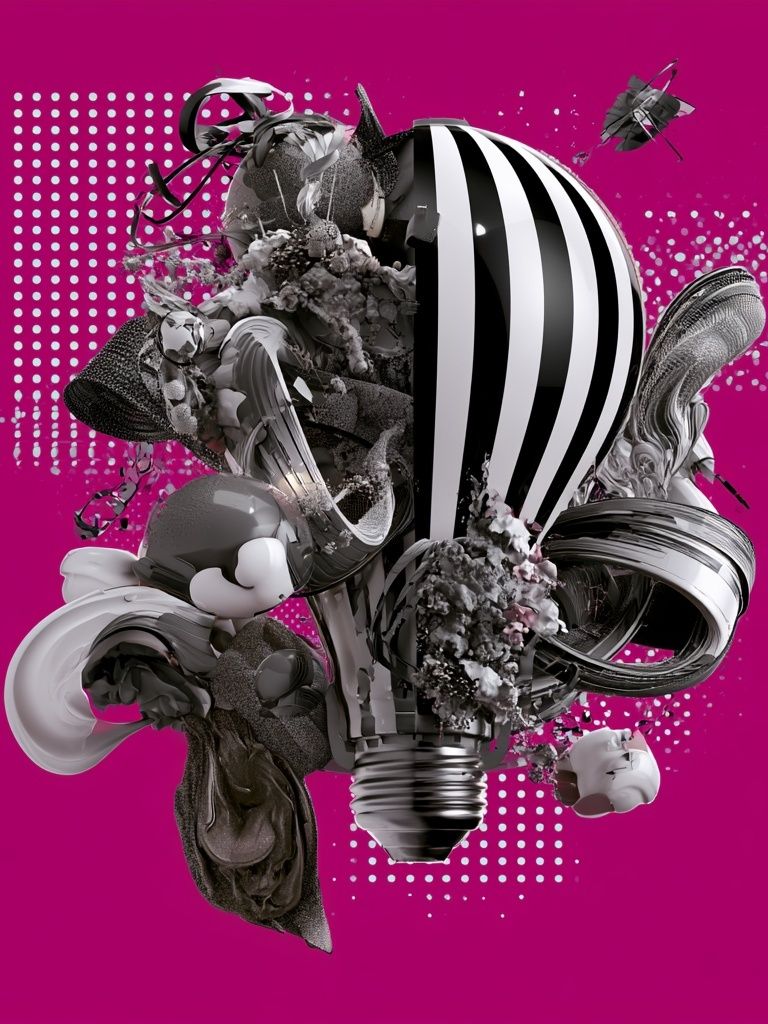 Surreal Lightbulb Abstract Poster. poster — abstract art