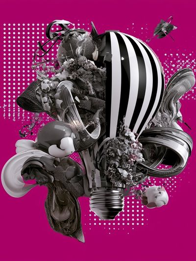 Surreal Lightbulb Abstract Poster. poster
