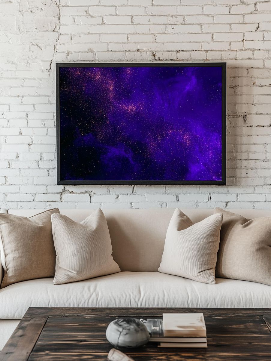 Purple Cosmic Nebula Abstract Poster. room preview